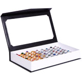 72 Slots Rings Box with Transparent Lid Jewelry Display Tray Organizer