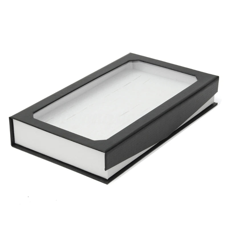 72 Slots Rings Box with Transparent Lid Jewelry Display Tray Organizer