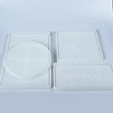 Gridiron-Pattern Square Plate Silicone Mold for DIY Resin Trays