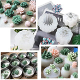 4 Pcs Succulents Cactus Epoxy Resin Mold DIY Crafts Silicone Mould