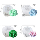 4 Pcs Succulents Cactus Epoxy Resin Mold DIY Crafts Silicone Mould
