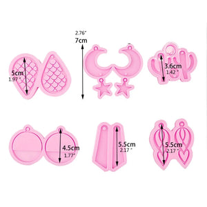 6 Pcs Earrings Resin Mold Jewelry Silicone Mould