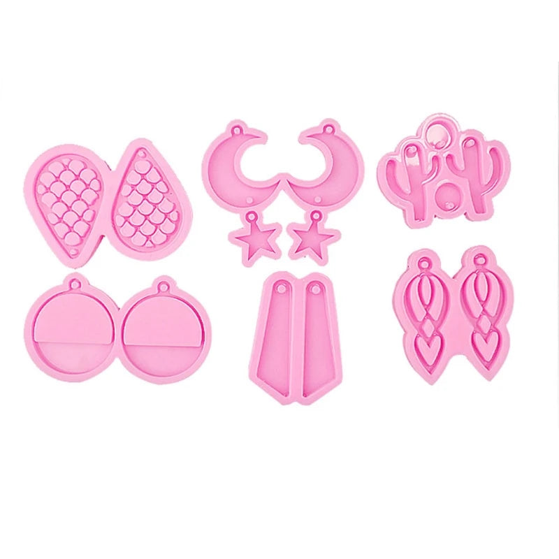 6 Pcs Earrings Resin Mold Jewelry Silicone Mould