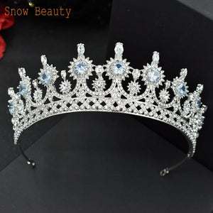 Zircon Wedding Headpieces Bride Crown Bridal Tiara Hair Jewelry for Women