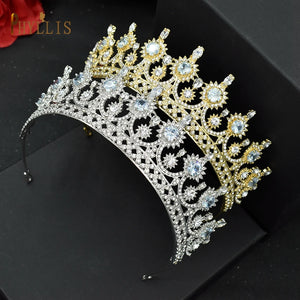 Zircon Wedding Headpieces Bride Crown Bridal Tiara Hair Jewelry for Women