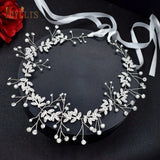 Leaf Bridal Headpiece Wedding Tiara Pearl Headband Headdress