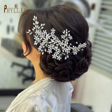 Crystal Bridal Headpiece Boho Flower Bride Hair Jewelry