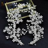 Crystal Bridal Headpiece Boho Flower Bride Hair Jewelry