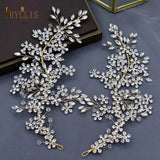 Crystal Bridal Headpiece Boho Flower Bride Hair Jewelry