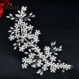Crystal Bridal Headpiece Boho Flower Bride Hair Jewelry