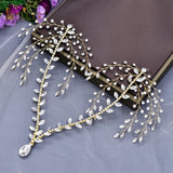 Indian Bridal Headband Water Drop Headwear Rhinestone Forehead Headpieces