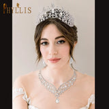 Crystal Wedding Crown Bridal Jewelry Set Rhinestone Headband Tiaras