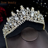 Crystal Wedding Crown Bridal Jewelry Set Rhinestone Headband Tiaras
