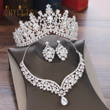 Crystal Wedding Crown Bridal Jewelry Set Rhinestone Headband Tiaras
