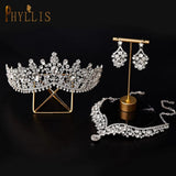 Crystal Wedding Crown Bridal Jewelry Set Rhinestone Headband Tiaras