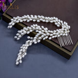 Pearls Bridal Hair Comb Wedding Tiaras Hair Jewelry