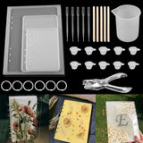 DIY Crystal Notebook Cover Resin Mold UV Epoxy Silicone Casting Tool Set