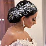 Crystal Wedding Headband Tiara Pearl Headpieces