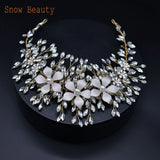 Crystal Wedding Headband Tiara Pearl Headpieces