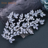 Rhinestone Bride Comb Hair Clips Vintage Tiara Wedding Headpiece