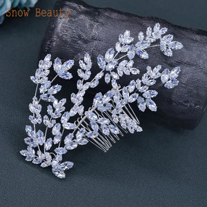 Rhinestone Bride Comb Hair Clips Vintage Tiara Wedding Headpiece