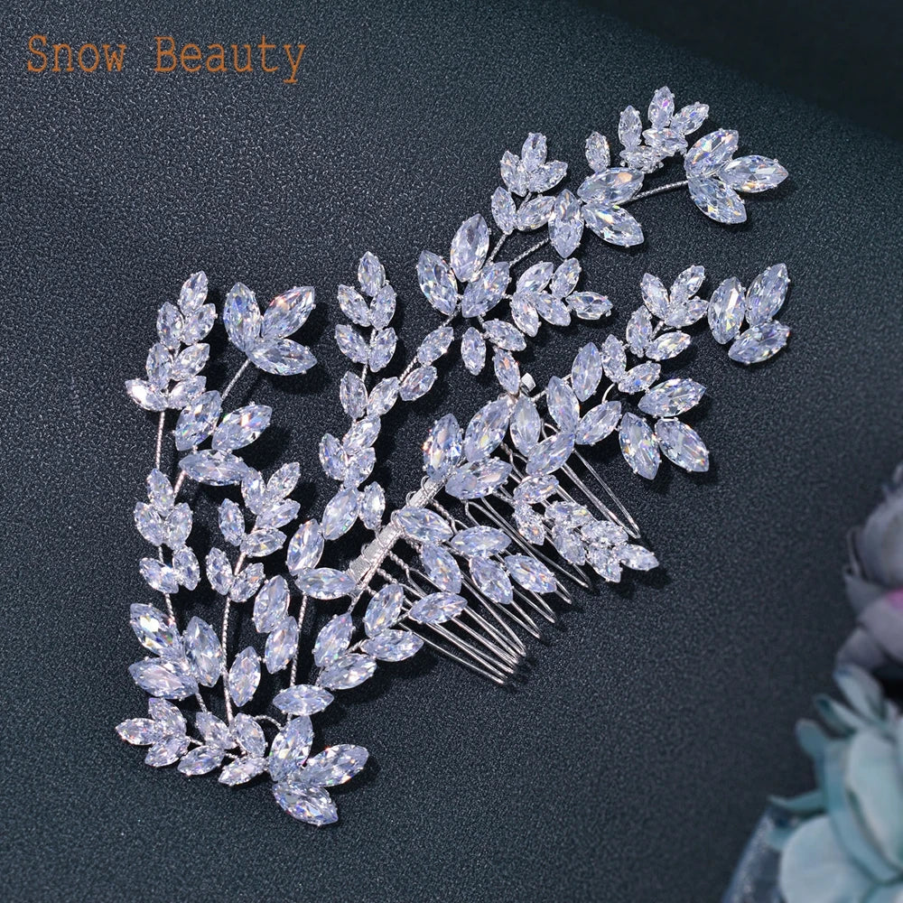 Rhinestone Bride Comb Hair Clips Vintage Tiara Wedding Headpiece