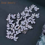 Rhinestone Bride Comb Hair Clips Vintage Tiara Wedding Headpiece