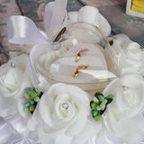 Romantic Wedding Ring Box Leaves Flower Cushion Pillow Decoration