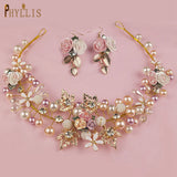 Golden Flower Wedding Headband Bridal Headpiece Set