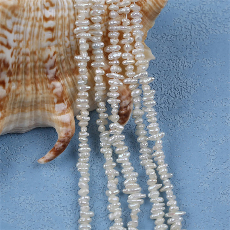 Natural Freshwater Keshi Pearl Necklace 3-4mm Irregular Shape