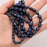 Natural Freshwater Pearl Beads Rice Shape Vertical Hole Bead 5-8mm
