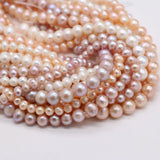 5-9mm Natural Freshwater Near Round Pearl Pink Purple DIY Jewelry Accessories