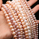 5-9mm Natural Freshwater Near Round Pearl Pink Purple DIY Jewelry Accessories