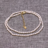 Freshwater Pearl Necklace Chokers Rice Shape Natural Pearls Beads Jewelry