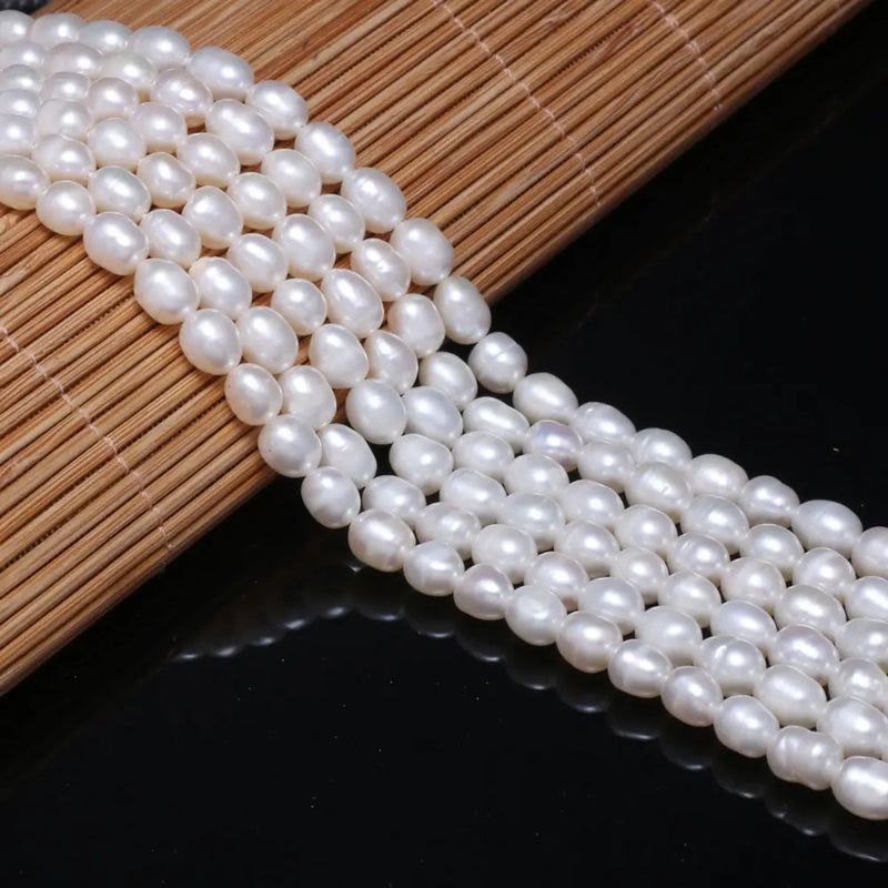 Freshwater Pearl Oval Beads 36 Cm DIY Jewelry Craft Accessory