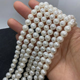 Natural Freshwater Pearl Beads 6-9mm High Near Round Pearls