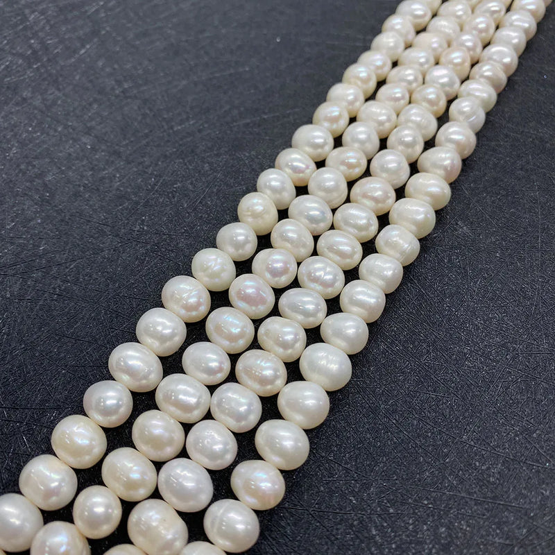 Natural Freshwater Pearl Round Beads 4-12mm DIY Jewelry Accessory