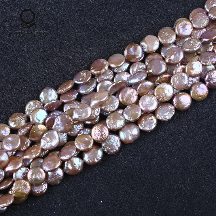 AA Jewelry Purple Freshwater Pearl Coin Beads