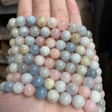 High Natural Stone Morganite Beads Round Loose Beads 4mm - 10mm