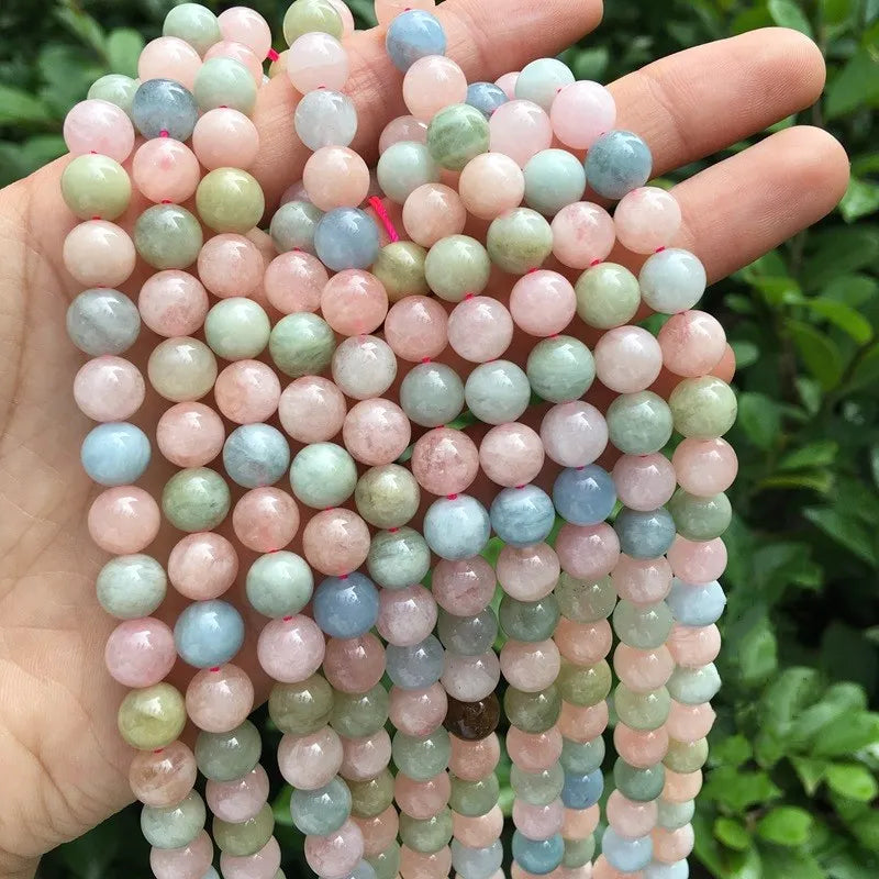 High Natural Stone Morganite Beads Round Loose Beads 4mm - 10mm