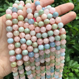 High Natural Stone Morganite Beads Round Loose Beads 4mm - 10mm