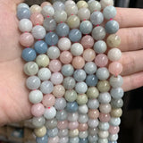 High Natural Stone Morganite Beads Round Loose Beads 4mm - 10mm