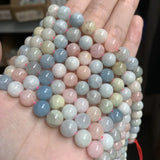 High Natural Stone Morganite Beads Round Loose Beads 4mm - 10mm