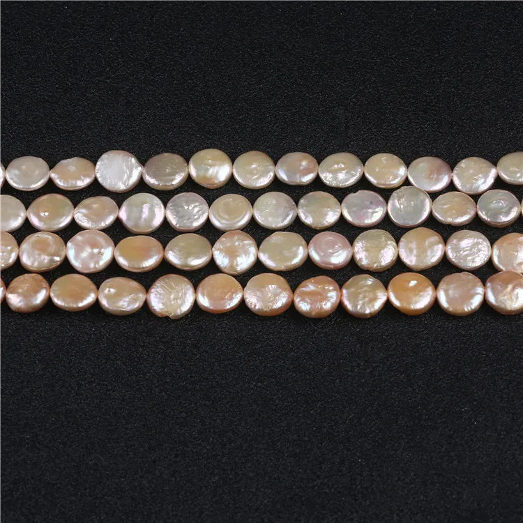 AA Pink 13-14mm Coin Freshwater Pearl for Jewelry Making