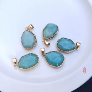 Kyanite/Apatite/Aquamarine/Amazonite/Sodalite Agate Flat Oblong + S925 Pendant