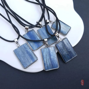 Kyanite/Apatite/Aquamarine/Amazonite/Sodalite Agate Flat Oblong + S925 Pendant