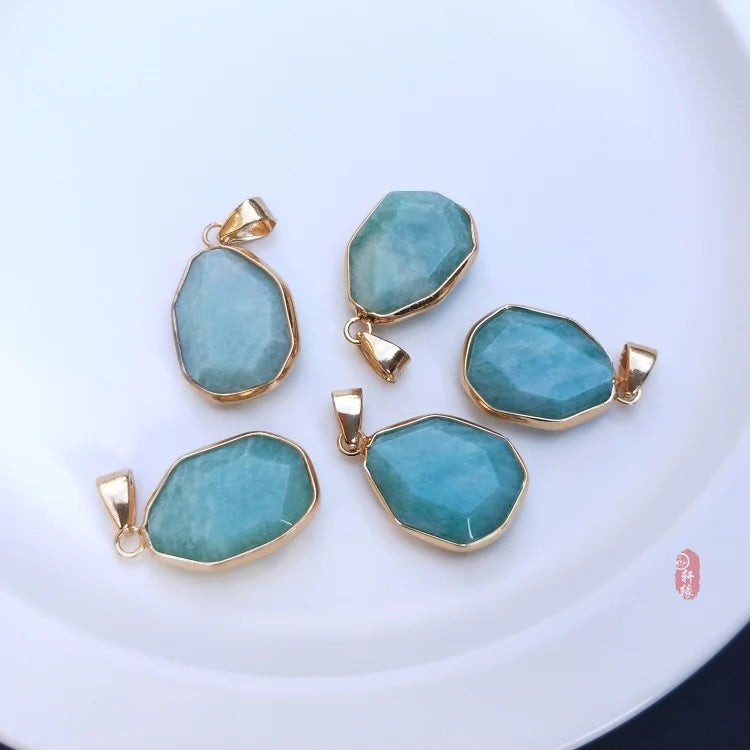 Kyanite/Apatite/Aquamarine/Amazonite/Sodalite Agate Flat Oblong + S925 Pendant