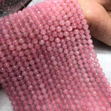 Madagascar Pink Rose Quartz 6/8mm Round Faceted Loose Beads