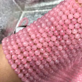 Madagascar Pink Rose Quartz 6/8mm Round Faceted Loose Beads
