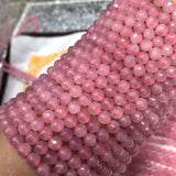Madagascar Pink Rose Quartz 6/8mm Round Faceted Loose Beads